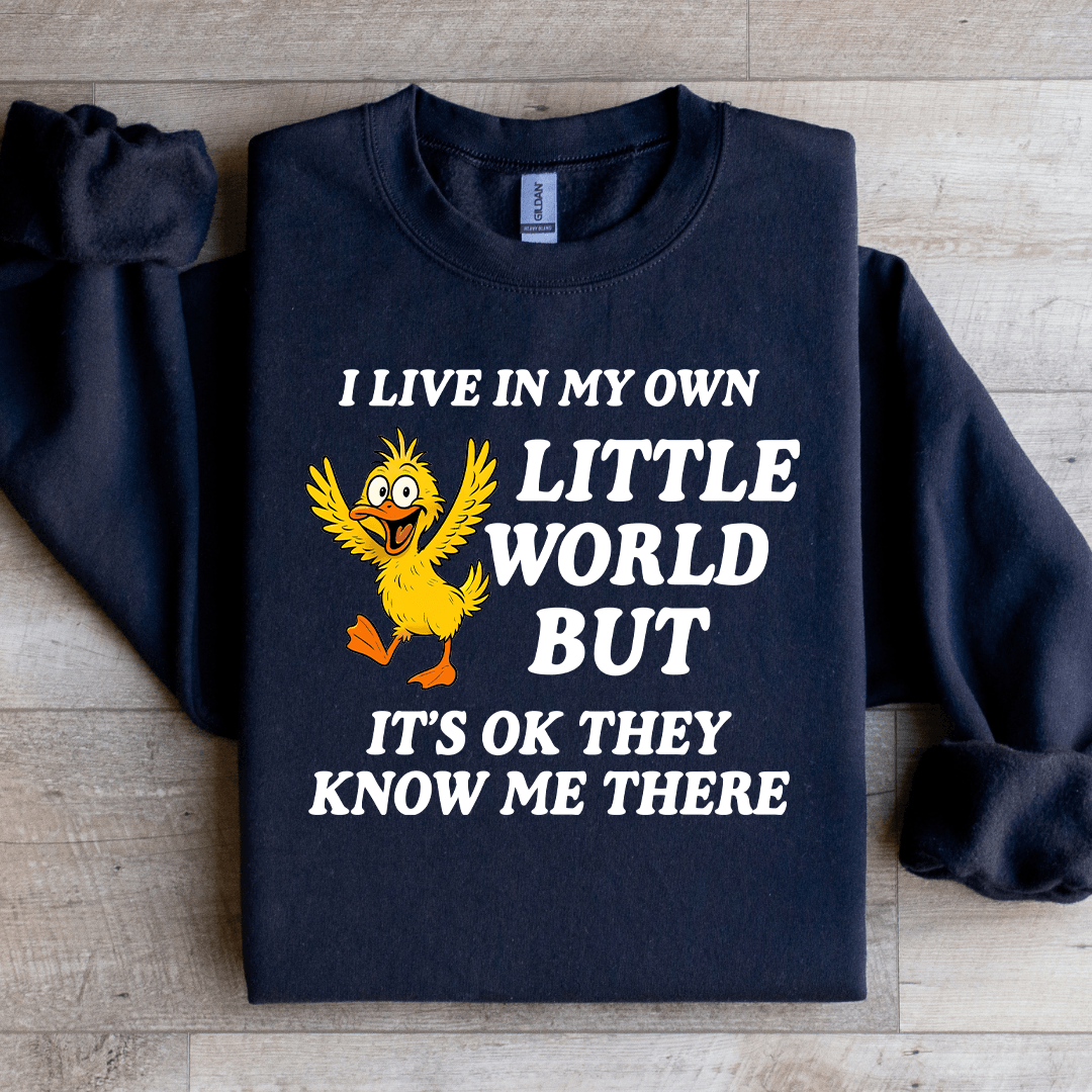 I Live In My Own Little World Sweatshirt XL White