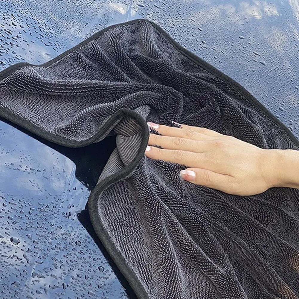 Shiny Bath Drying Towel High Absorbency Twist Pile Microfiber Cloth 15.7 X 15.7 In (40 X 40 Cm)