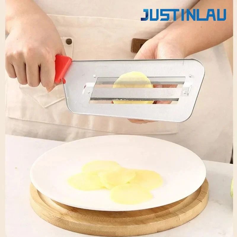 JUSTINLAU Stainless Steel Cabbage Slicer Multifunction Dual Blade Vegetable Knife red 1 Pc