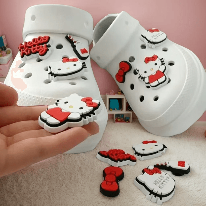 Hello Kitty Shoe Charms Cute DIY Detachable Shoe Accessories For Clogs 6 Pcs b