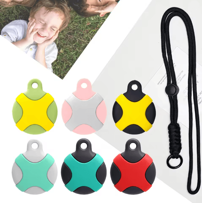Cute Cartoon AirTag Holder Necklace For Kids Soft Silicone Protective Case 2