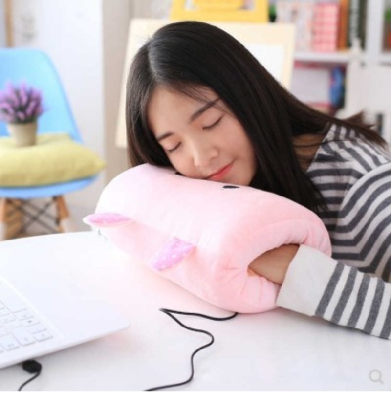 Cute Hand Warmer, Pillow Non electric Sleeping Pillows, Gift For Children pink Rabbit