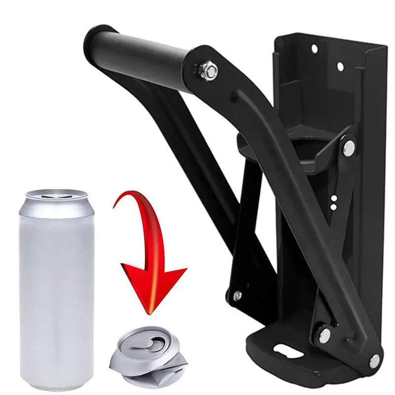 Heavy Duty Can Crusher For Recycling Wall Mounted Metal Can Crusher With Built In Bottle Opener red