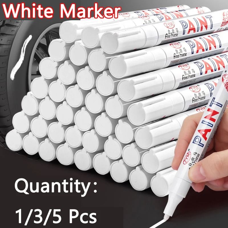 Professional White Marker Pen Set Waterproof Oily Graffiti & Sketching Tools 1 Pc 2.8 Mm