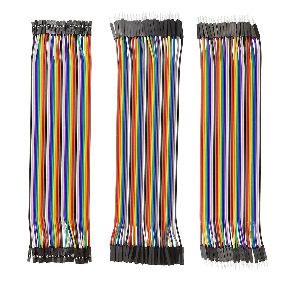 40 Pin Breadboard Jumper Wires Ribbon Cable Set For Arduino And DIY Prototyping 5.91 In male To Male