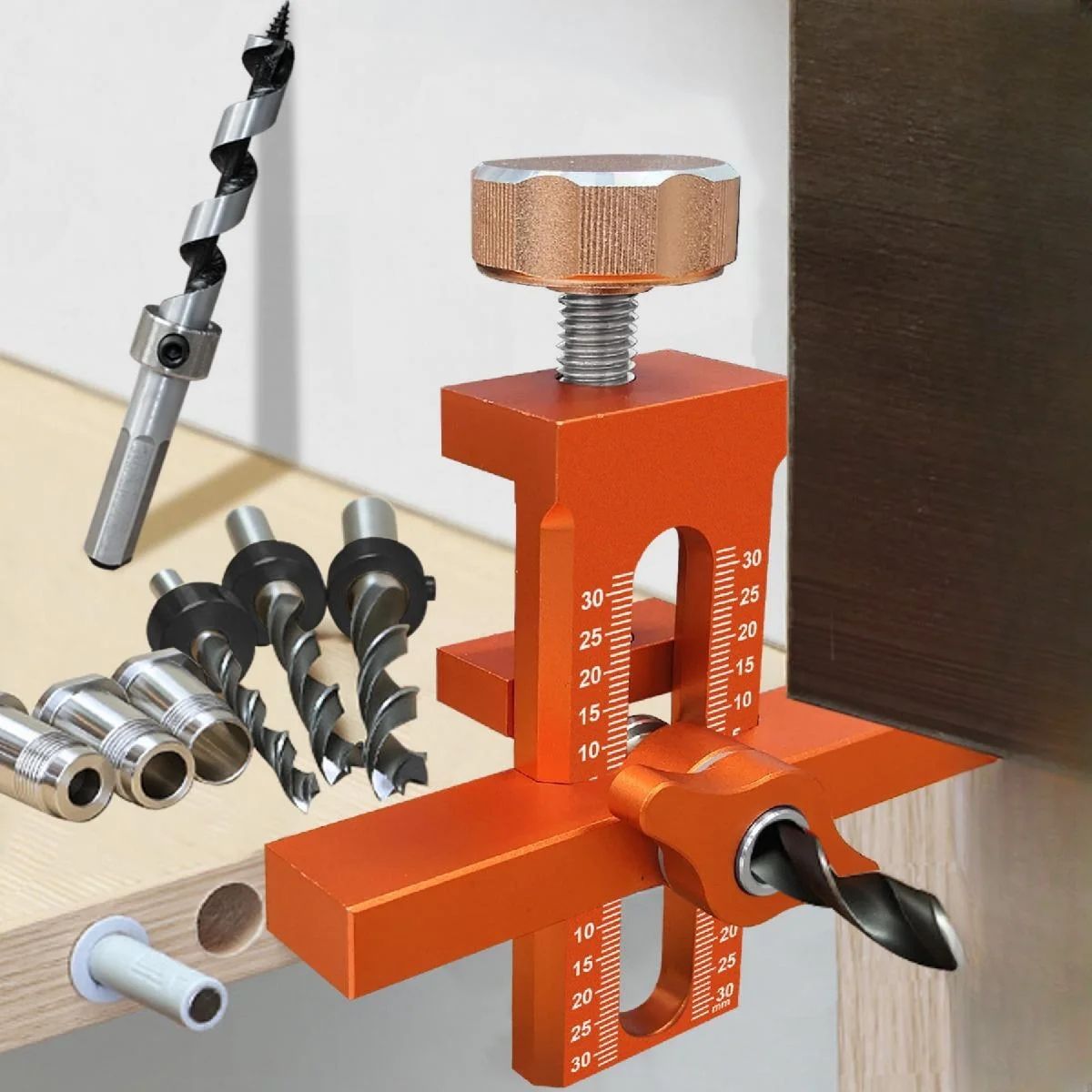 2 in 1 Cabinet Door Installation Jig With .23 .31 .39 In Punch Locator Rebounder Mounting Positioner Tool For Wardrobes mounting Jig Kit A2