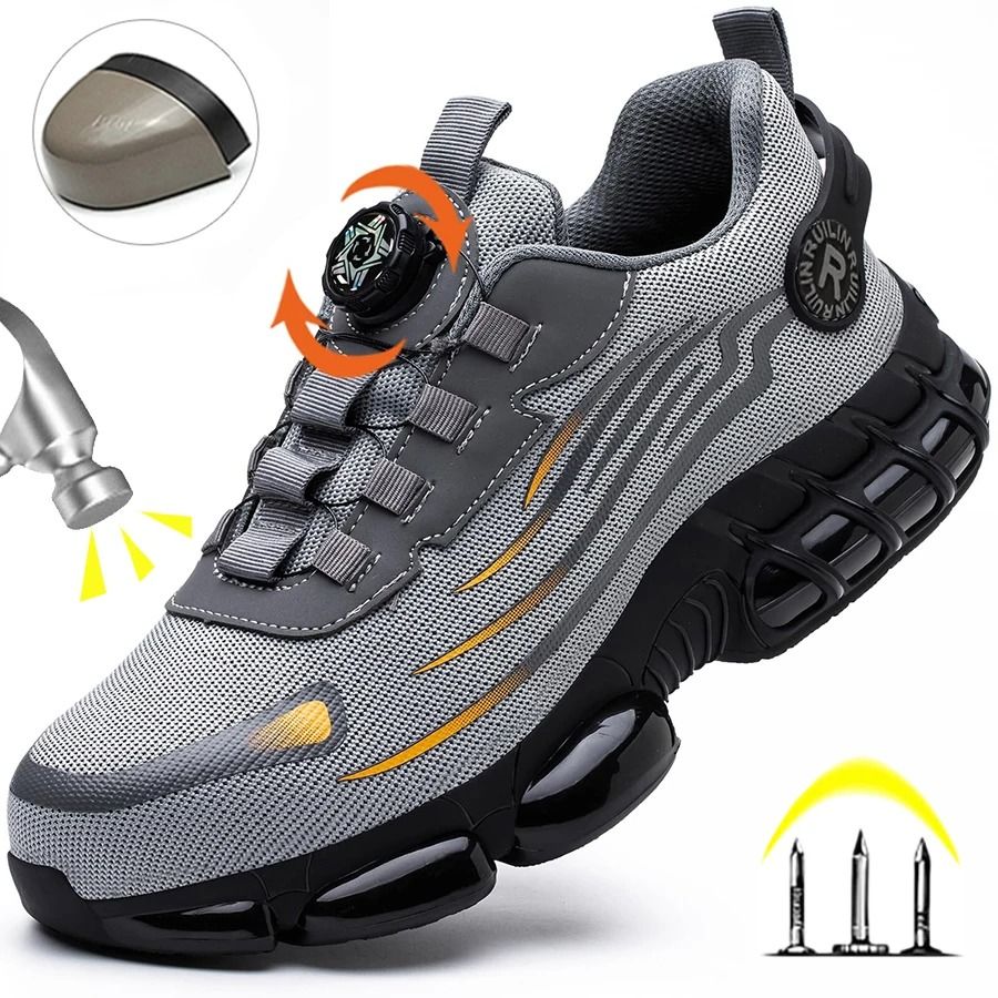 Indestructible Steel Toe Protective Safety Shoes 678 black 4.5