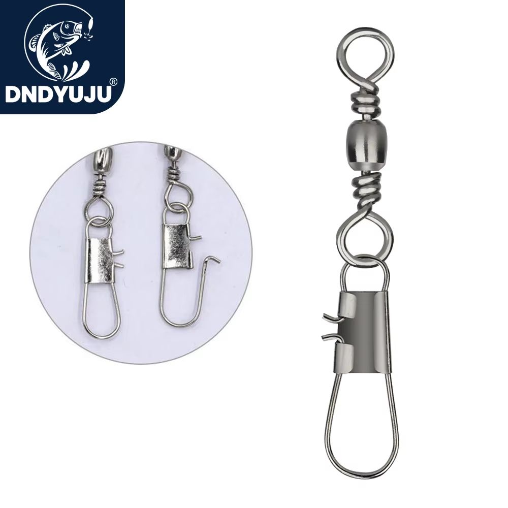 Carbon Steel Pike Fishing Barrel Bearing Rolling Swivel And Pin Connector Set (20100pcs) size 6 100pcs
