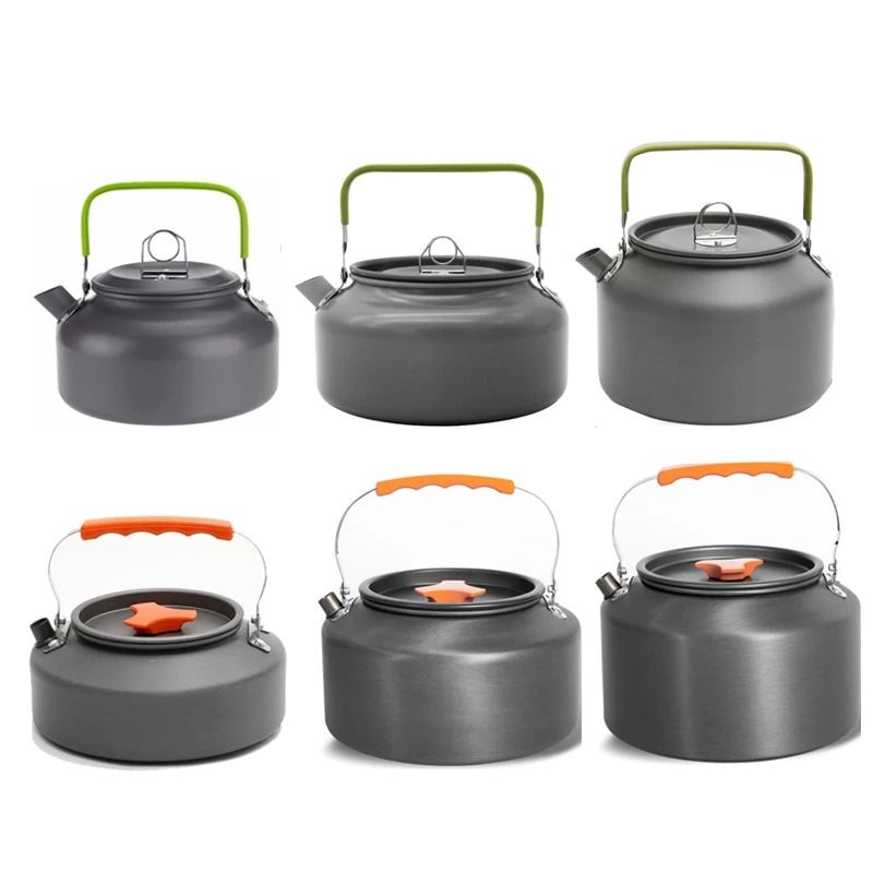 Aluminum Alloy Portable Outdoor Camping Kettle 1.6l Orange Handle