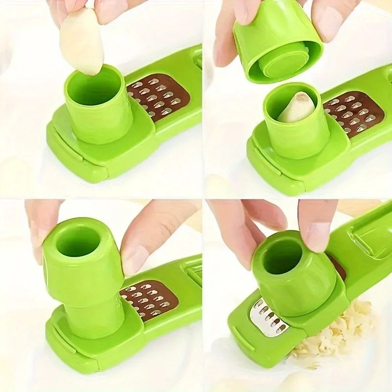 Mini Garlic Grinder Manual Garlic Press Compact Kitchen Garlic Tool green