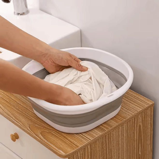 Foldable Portable Wash Basin Large Collapsible Laundry And Kitchen Bowl c