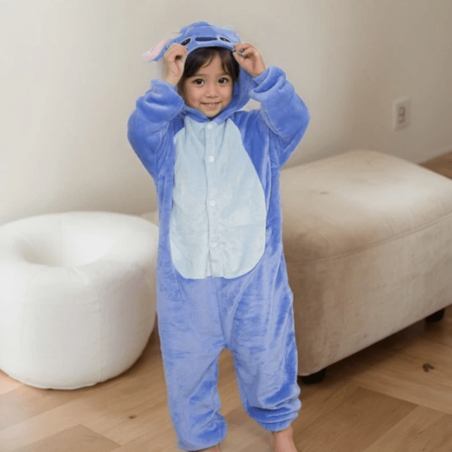 Kids Stitch Cosplay Pajamas Winter Plush Costume For Boys And Girls 130 stitch