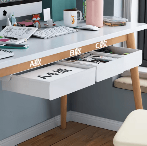 Self Adhesive Under Desk Drawer Drill Free Plastic Storage For Office And Home m Smoke