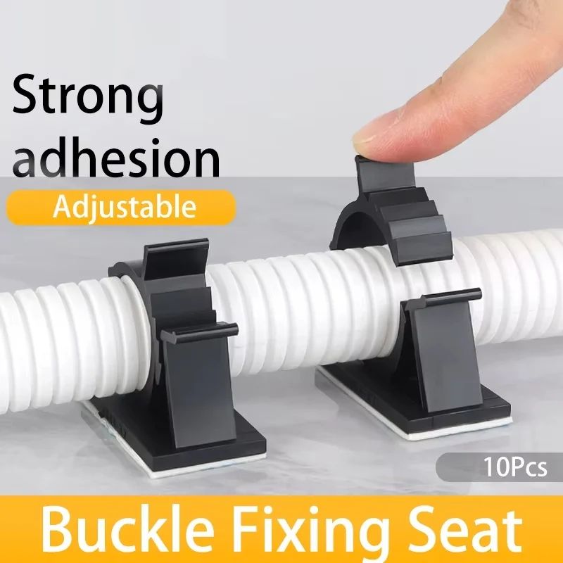 10 Pack Adjustable Self Adhesive Cable Organizer Clips For Desk And Wall Cord Management 5pcs 22 25mm