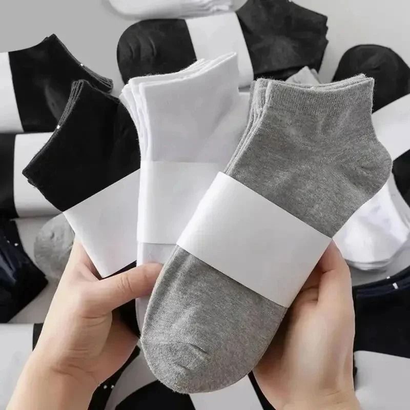 Breathable Unisex Ankle Socks Lightweight Comfort Fit Sports Set 5 Pairs Black one Size