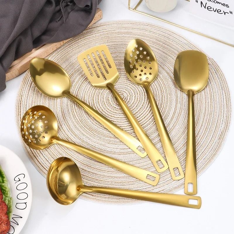 6 Piece Stainless Steel Golden Korean Cutlery Set 6pcs Set
