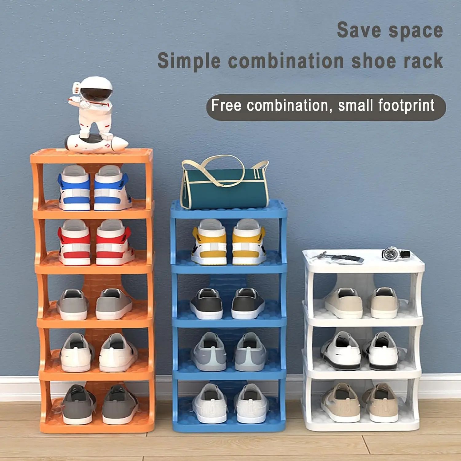 Vertical Multi Tier Shoe Rack Organizer Minimalist Space Saving Shoe Storage Shelf For Bedroom, Closet & Living Room black