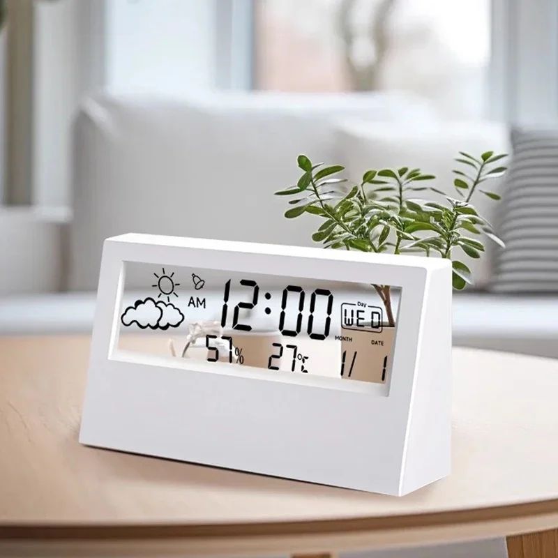 Smart LED Weather Station Clock With Alarm Indoor Temperature & Humidity Monitor type 5