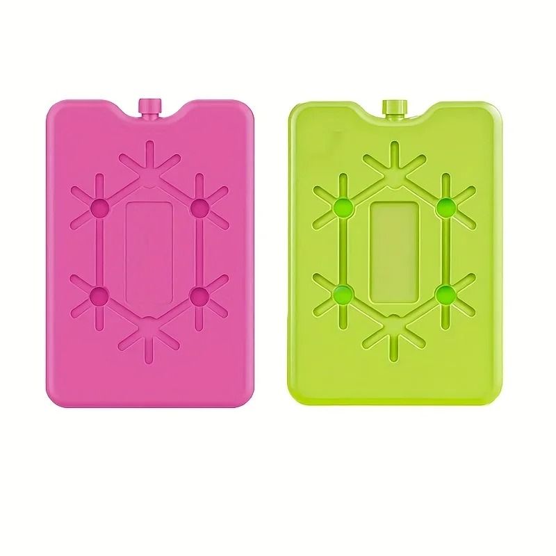 Reusable Ultra Thin Cooling Ice Pack For Outdoor Food Storage And Travel pink Green 2 Pcs