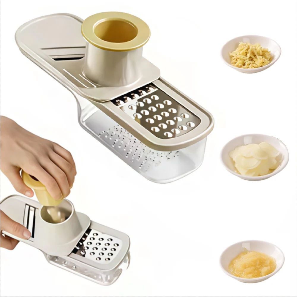3 in 1 Manual Garlic Crusher & Ginger Grinder Compact Kitchen Shredder Tool green