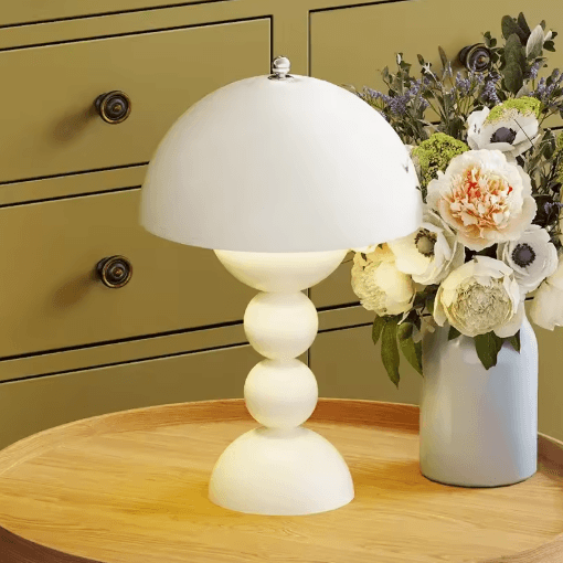 Nordic LED Flowers Table Lamp USB Dimmable Night Light For Bedroom Bedside Desk Lighting Home Living Room Decor white