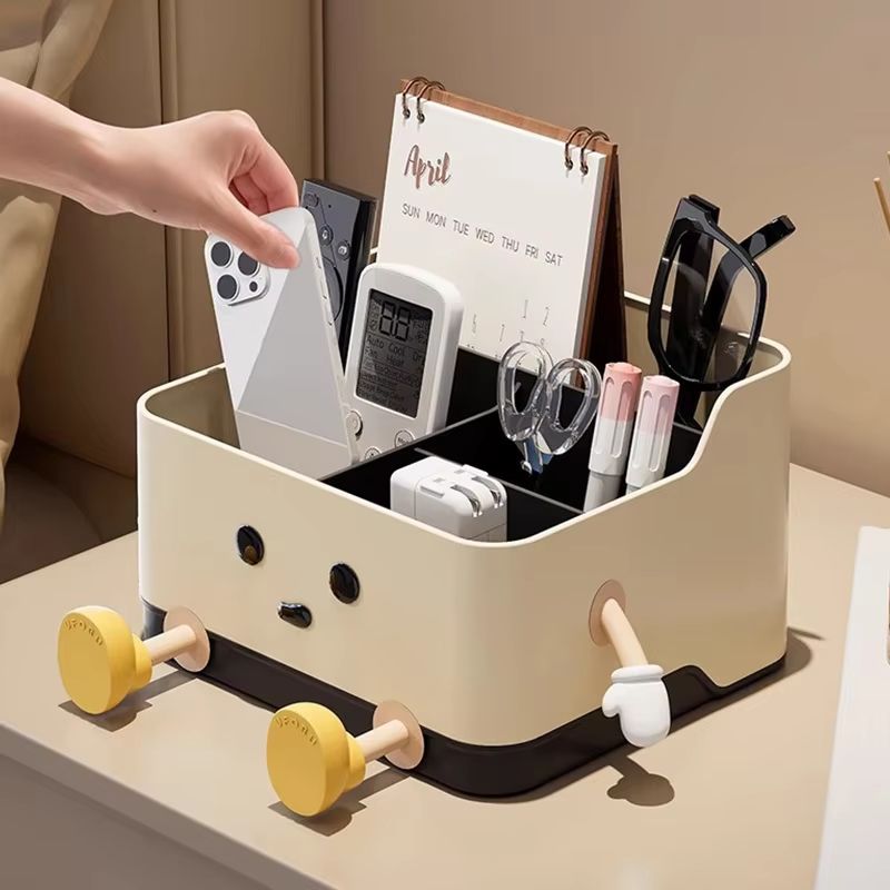 Multi Use Desktop Storage Box Remote Control Organizer And Cosmetic Storage Shelf For Office Dorm And Living Room standing
