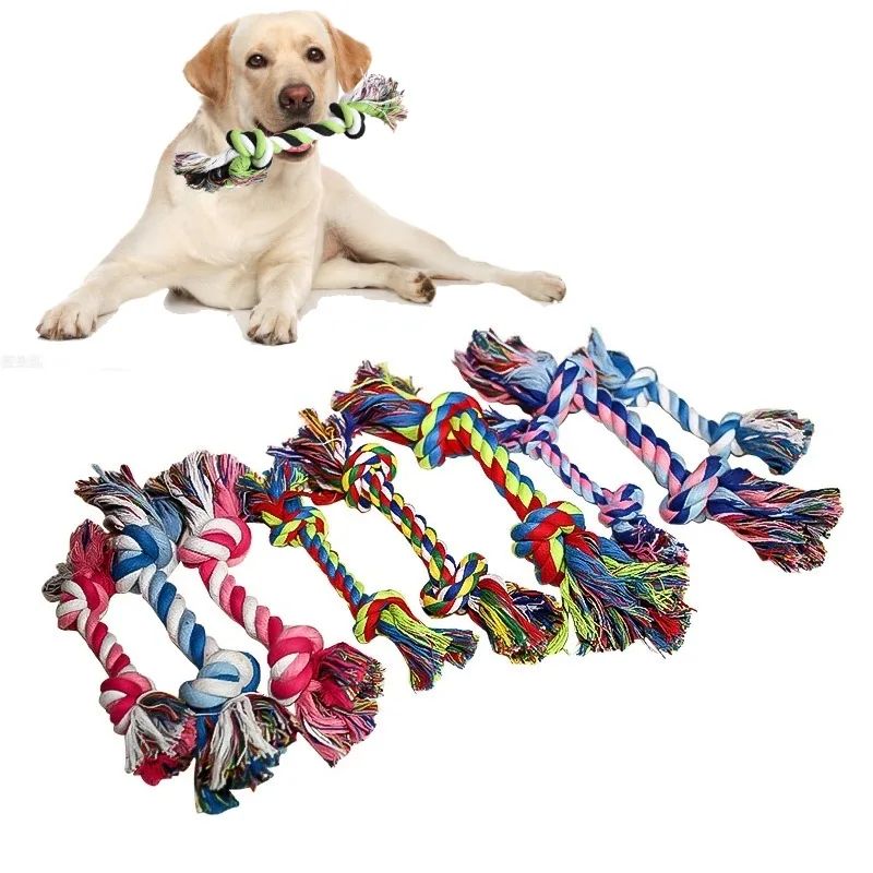 Braided Knot Rope Chew Dog Toy 1pc Random Color B
