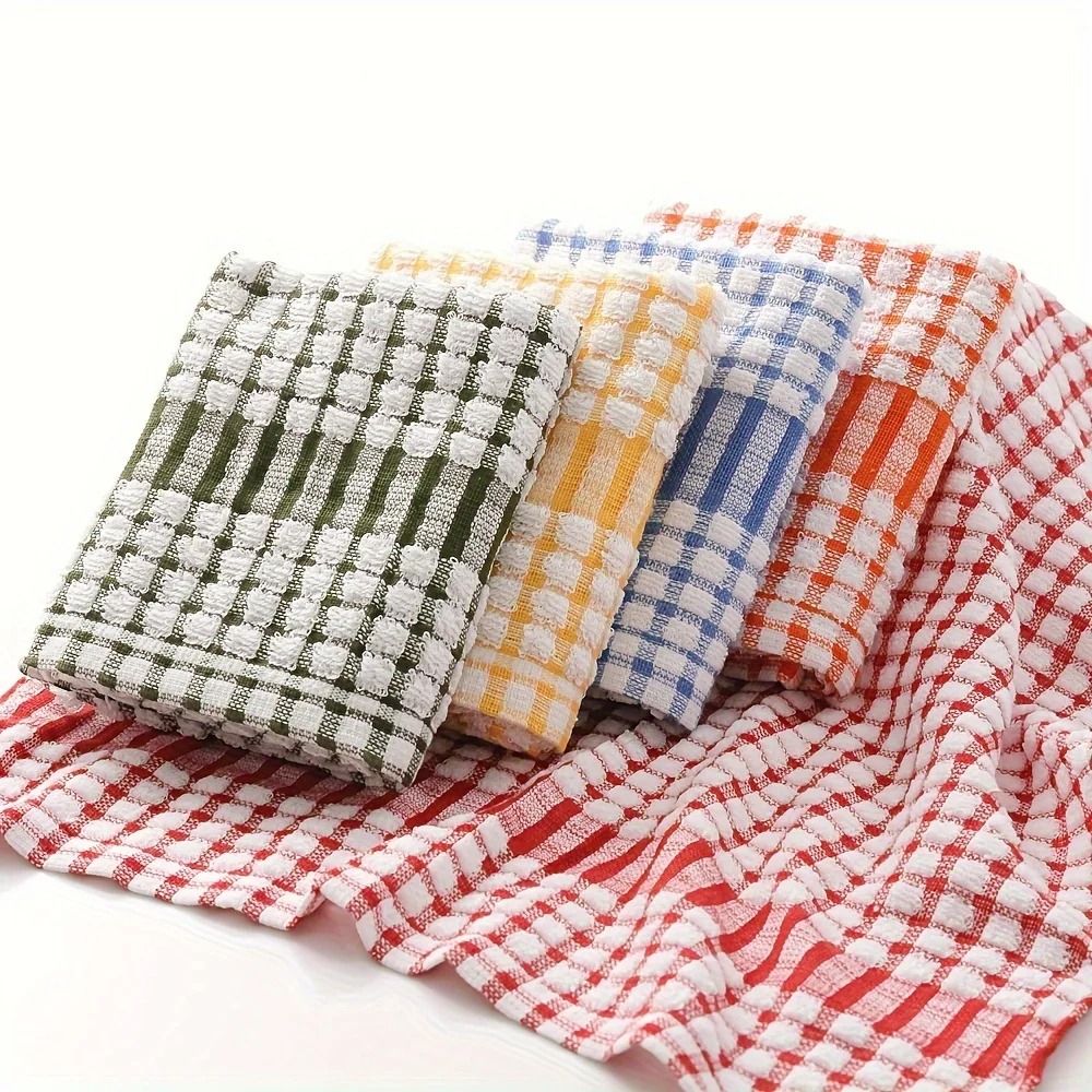 10 PCS Large Grid Cleaning Cloths Absorbent And Durable For Kitchen Outdoor Car And Bathroom 10 PCS Large Grid Cleaning Cloths Absorbent And Durable For Kitchen Outdoor Car And Bathroom