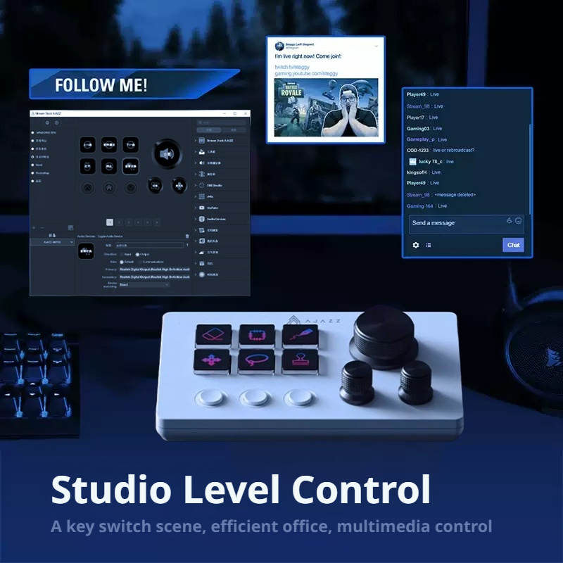 Mini Key Board, Macro Keyboard, Programmable Custom Button, Mechanical Gaming Keyboard, Perfect For Multiple black