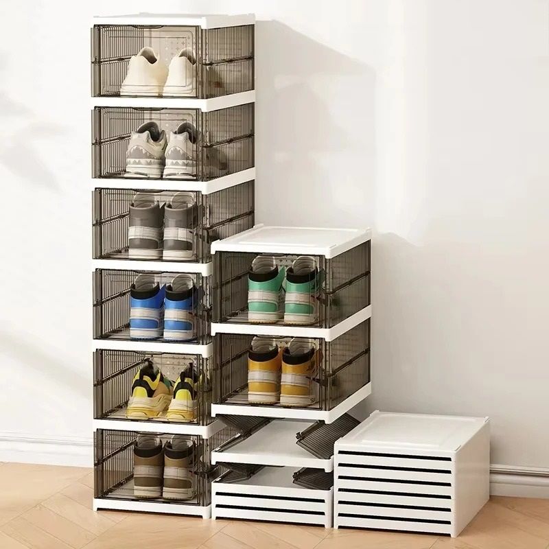Foldable And Stackable Transparent Sneaker Display Cabinet 6 layers clear