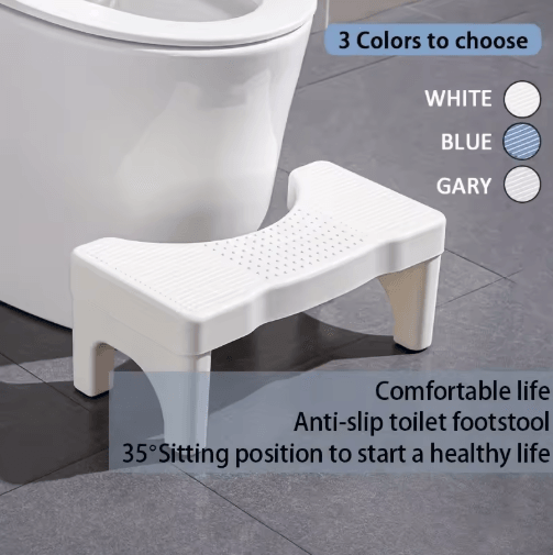 Heavy Duty Portable Toilet Potty Stool For Adults 17.78cm Bathroom Footstool white