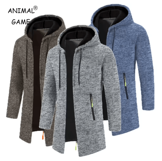 Mens Oversized Hooded Zip Up Sweatshirt Long Sleeve Solid Color Streetwear Hoodie Jacket For Autumn coffee m