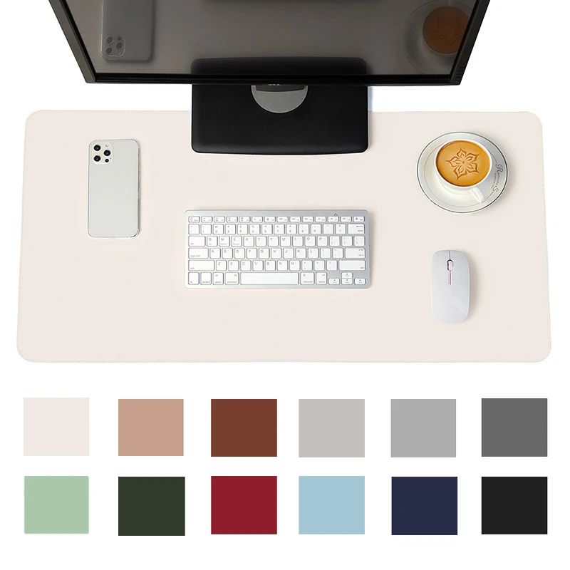 Waterproof PU Suede Large Desk Mat Mouse Pad For Gaming And Office dark Gray 27.56 13.78 In