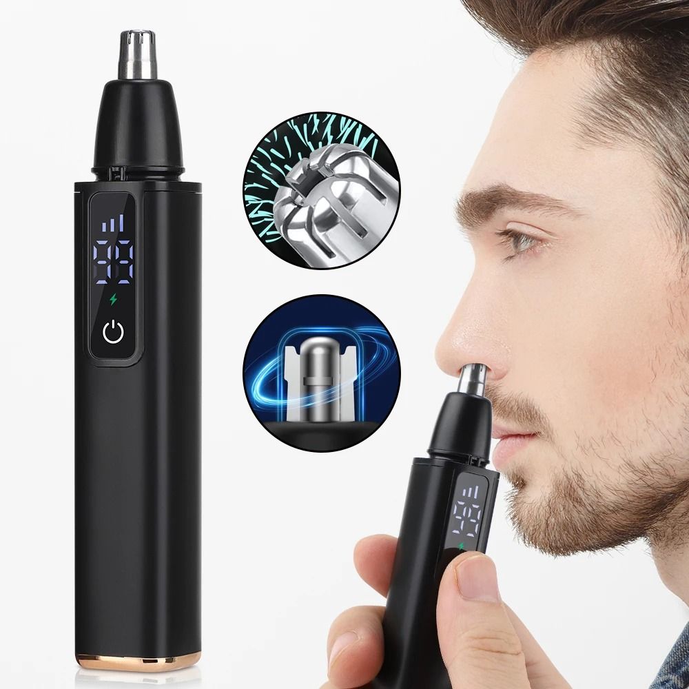 Electric Nose Hair Trimmer High Speed Facial Hair Remover For Men And Women black