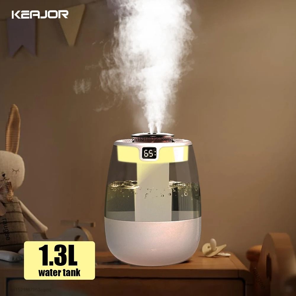 1.3 L Large Capacity Air Humidifier USB Double Spray Aroma Diffuser With Night Light 1.3 L Large Capacity Air Humidifier USB Double Spray Aroma Diffuser With Night Light