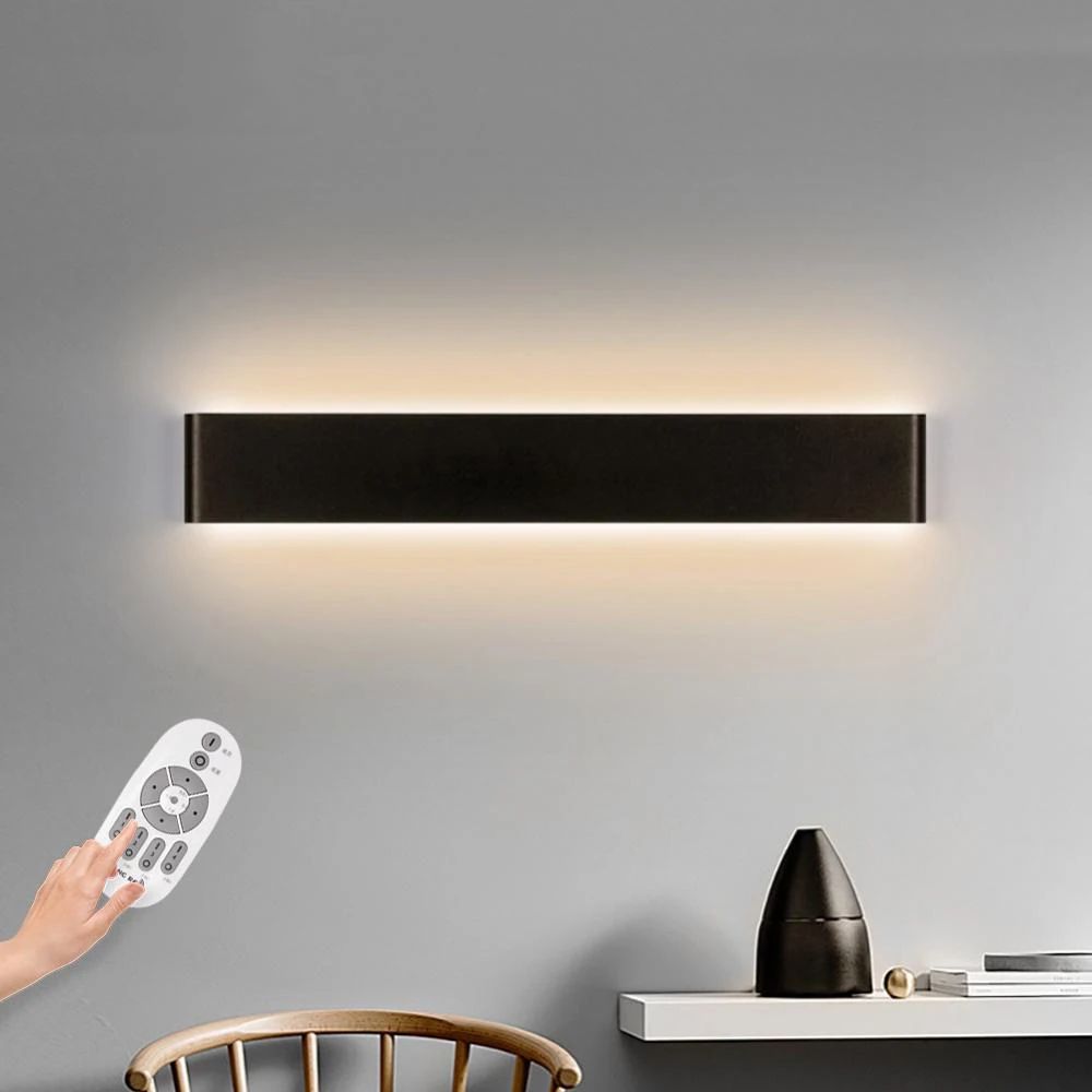 Modern Dimmable LED Wall Lamp black 14cm 6w cold White No Rc