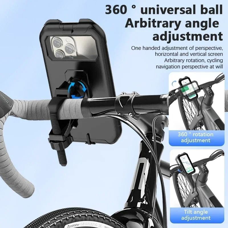 Waterproof Motorcycle & Bicycle Phone Holder 360 Rotating Adjustable GPS Stand Waterproof Motorcycle & Bicycle Phone Holder 360 Rotating Adjustable GPS Stand