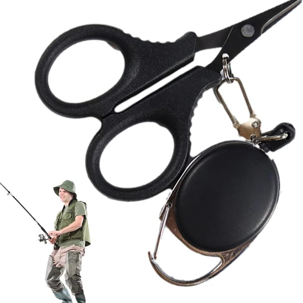 Stainless Steel Braided Line Scissors With Retractable Lanyard Fast, Clean Fishing Line Cutter For Tackle Boxes scissors
