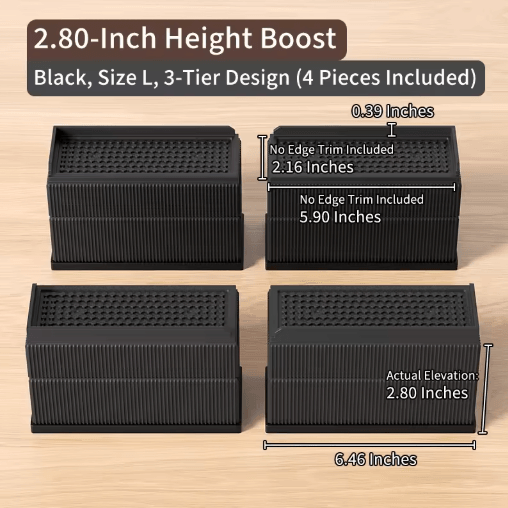 Stackable Furniture Heightening Pads Heavy Duty Anti Slip Risers For Tables Chairs And Beds white Round M 4pcs