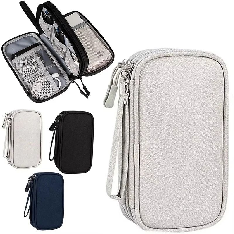 Compact Waterproof Portable Electronics Organizer Pouch navy Blue Single Layer