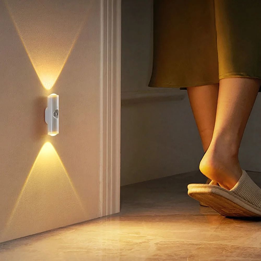 Smart Motion Sensor LED Night Light USB Rechargeable, 3 Color RGB Under Cabinet Lighting rgb