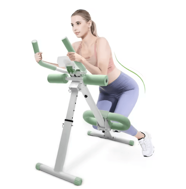Adjustable Folding Ab Workout Machine Crunch Trainer For Core And Full Body Home Workouts green