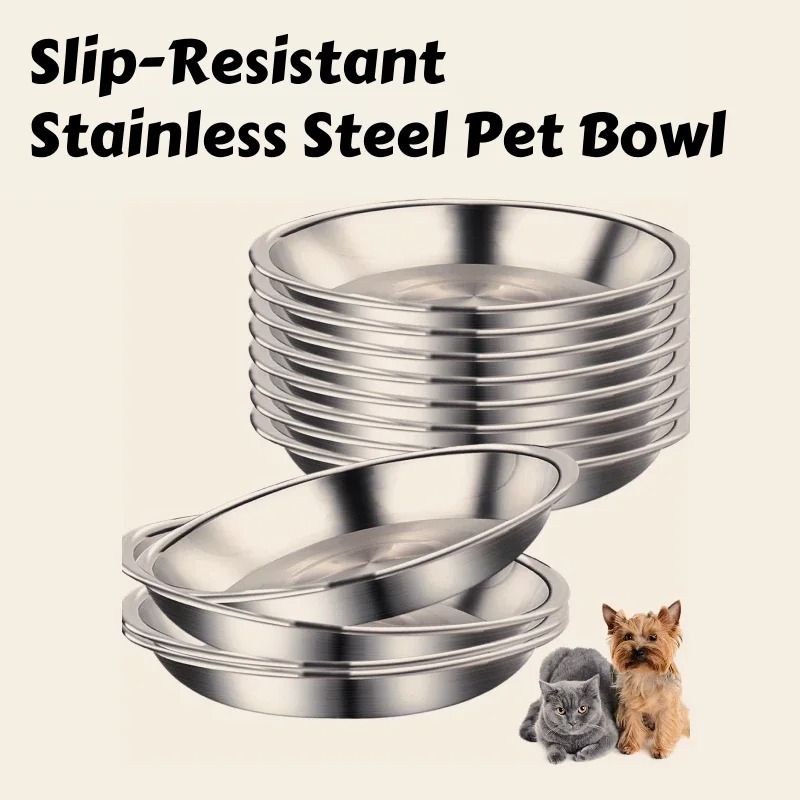 Professional Stainless Steel Slip Resistant Cat Bowl Set 6pcs