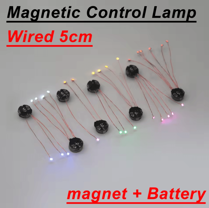 Magnetic Control LED Lamp Wired Magnetron Light For DIY Models & Dioramas 1 To 4 warm White