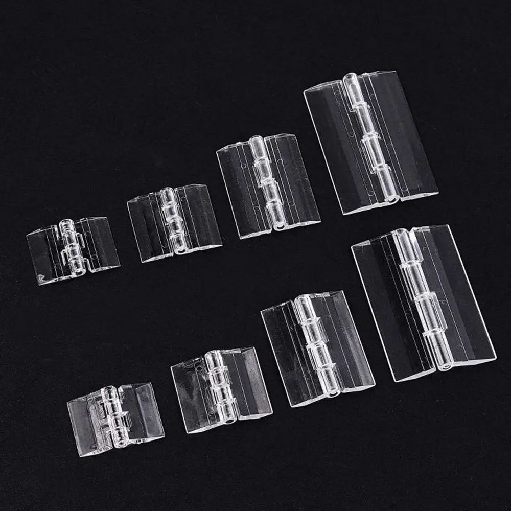 2 Pcs Clear Folding Door Hinges Transparent Acrylic ABS Cabinet Hinges For Furniture Doors, Foldable Hardware 0.98 1.30 0.12 In