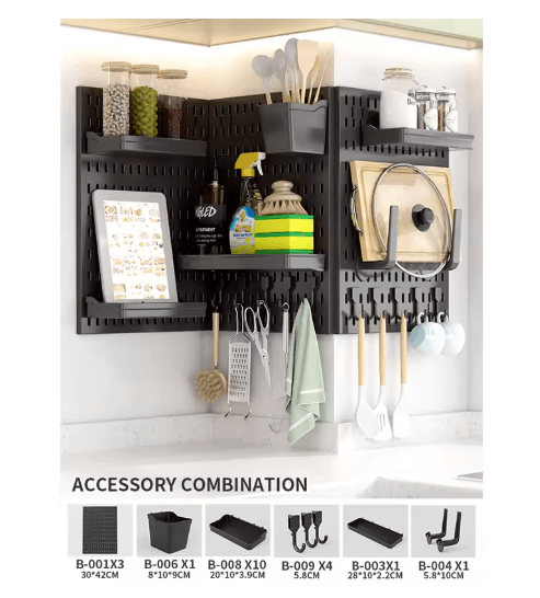 Multi Functional Entryway Storage Rack Doorway Organizer With Hooks And Partition Boards w L Holder 2pcs