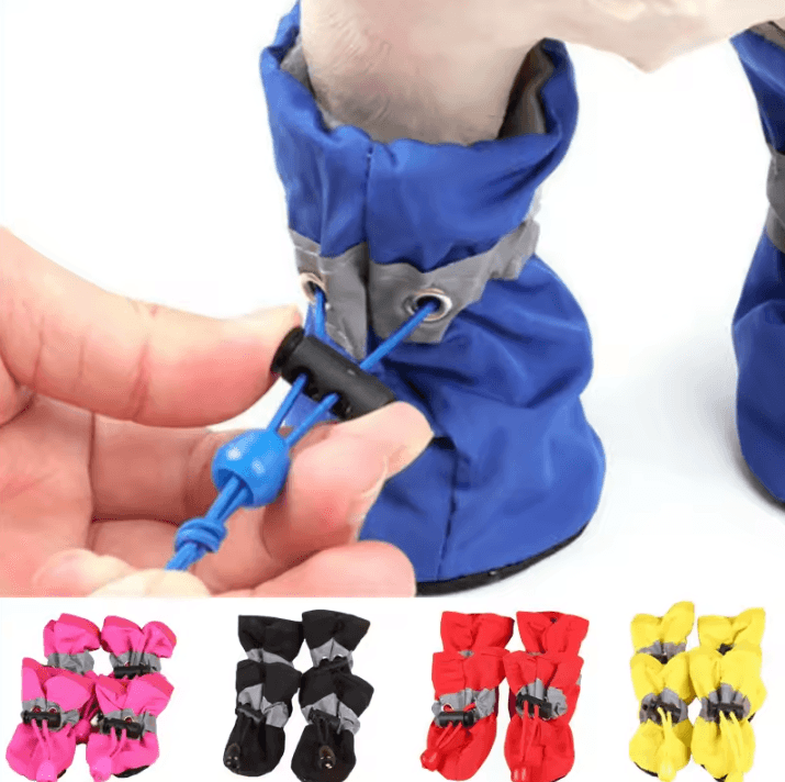 4 Piece Waterproof Dog Boots Anti Slip Pet Shoes For Small Cats & Dogs Paw Protection yellow l