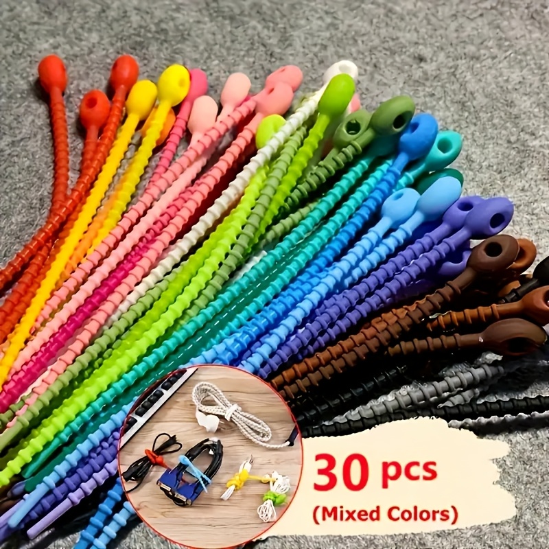 Silicone Cable Organizer Storage Tie, Reusable Wire Management Zipper Tie, Multi Functional Organizer Clip For Cables Silicone Cable Organizer Storage Tie, Reusable Wire Management Zipper Tie, Multi Functional Organizer Clip For Cables