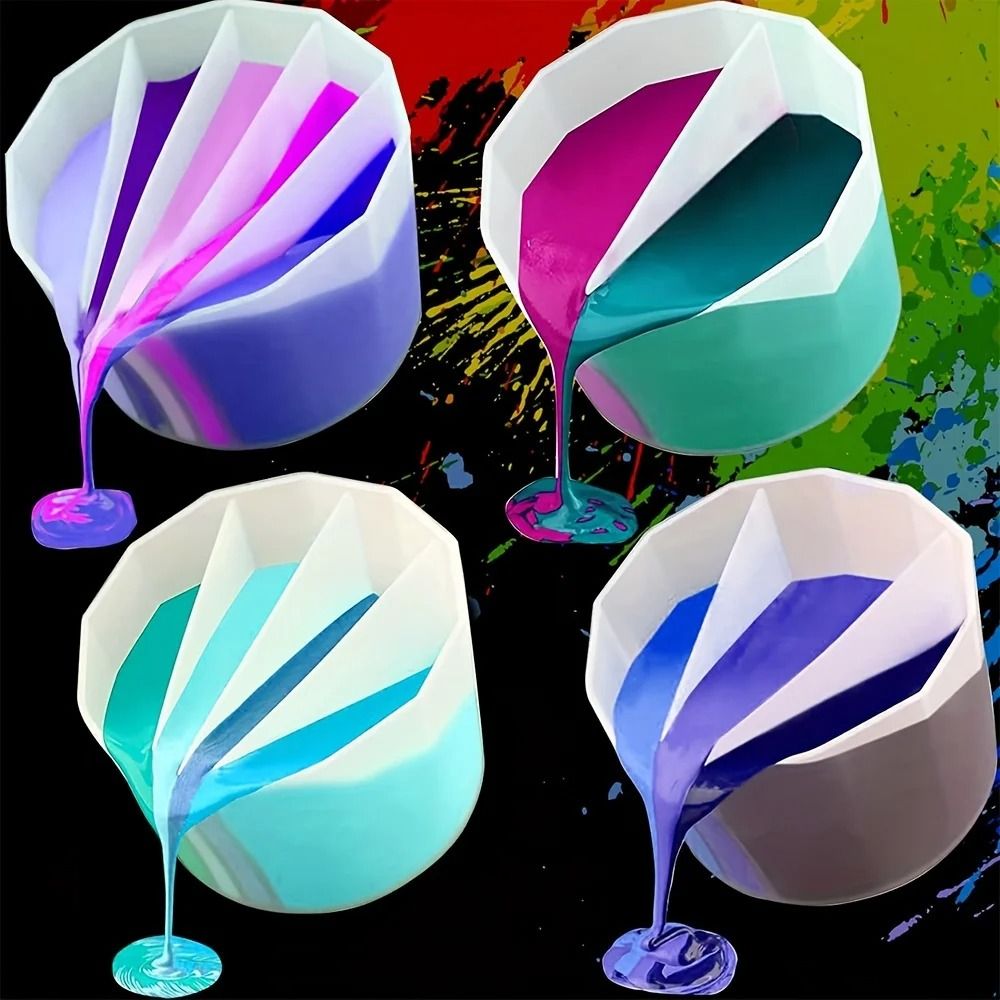 High Flexibility Silicone Split Cup For Fluid Art And Multi Channel Paint Pouring 6 Grid Hexa Pour