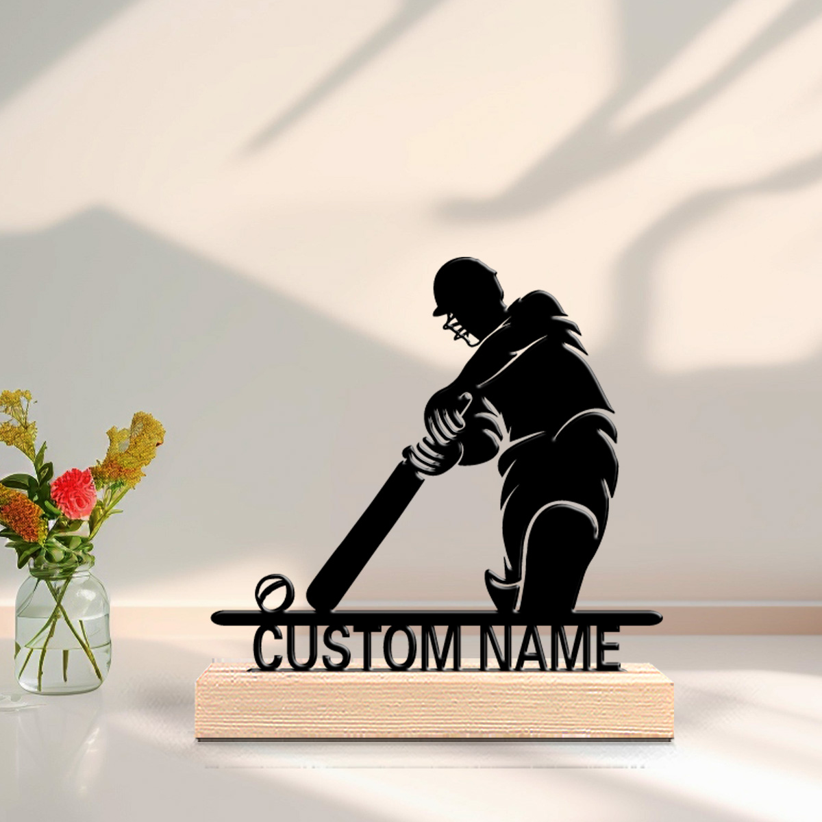 Hit The Ball Metal Statues, Personalized Custom Cricket Players, Wooden Base, Perfect Bedroom Gift Hit The Ball Metal Statues, Personalized Custom Cricket Players, Wooden Base, Perfect Bedroom Gift